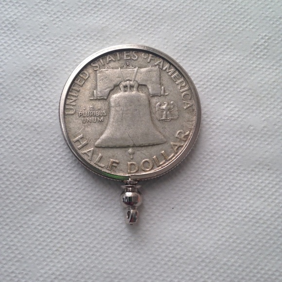 1958 Silver Half Dollar Coin, 18in 925 Chain - Picture 5 of 8